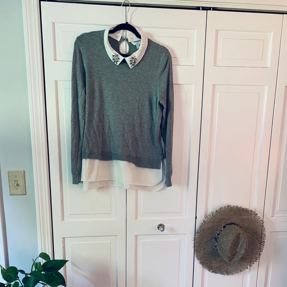 Time and Tru Sweater with Rhinestones